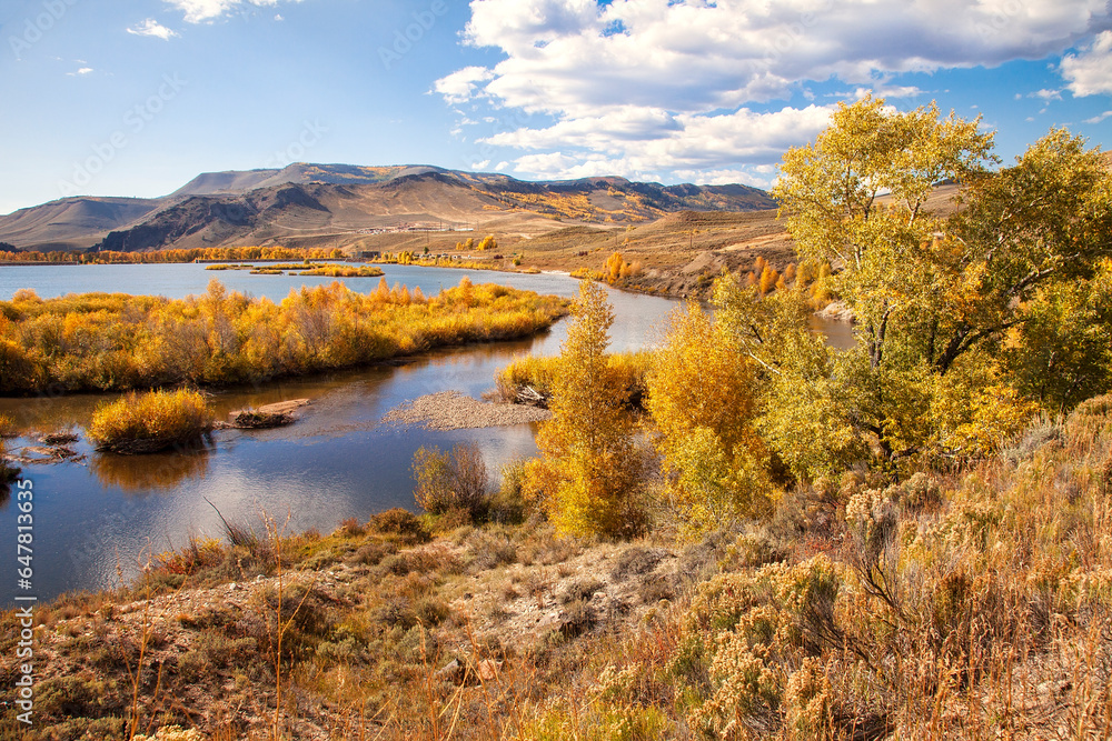 Rural Colorado in Yellow Autumn Colors and Landscape