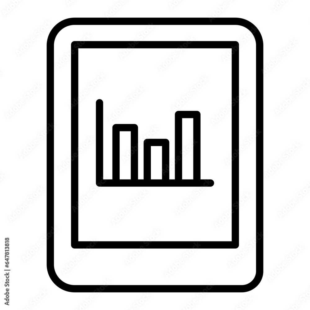 Outline Tablet Analytics icon Outline Tablet Analytics icon