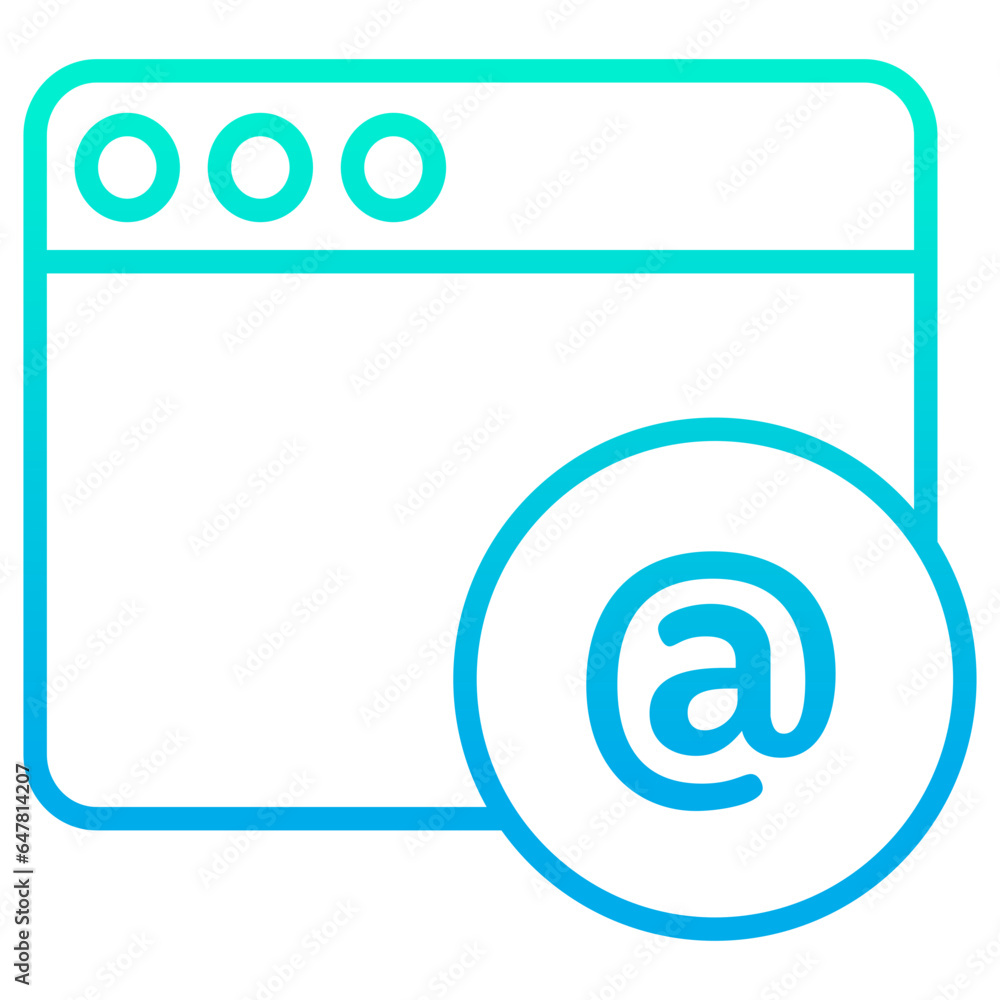 Outline gradient Web email icon Outline gradient Web email icon