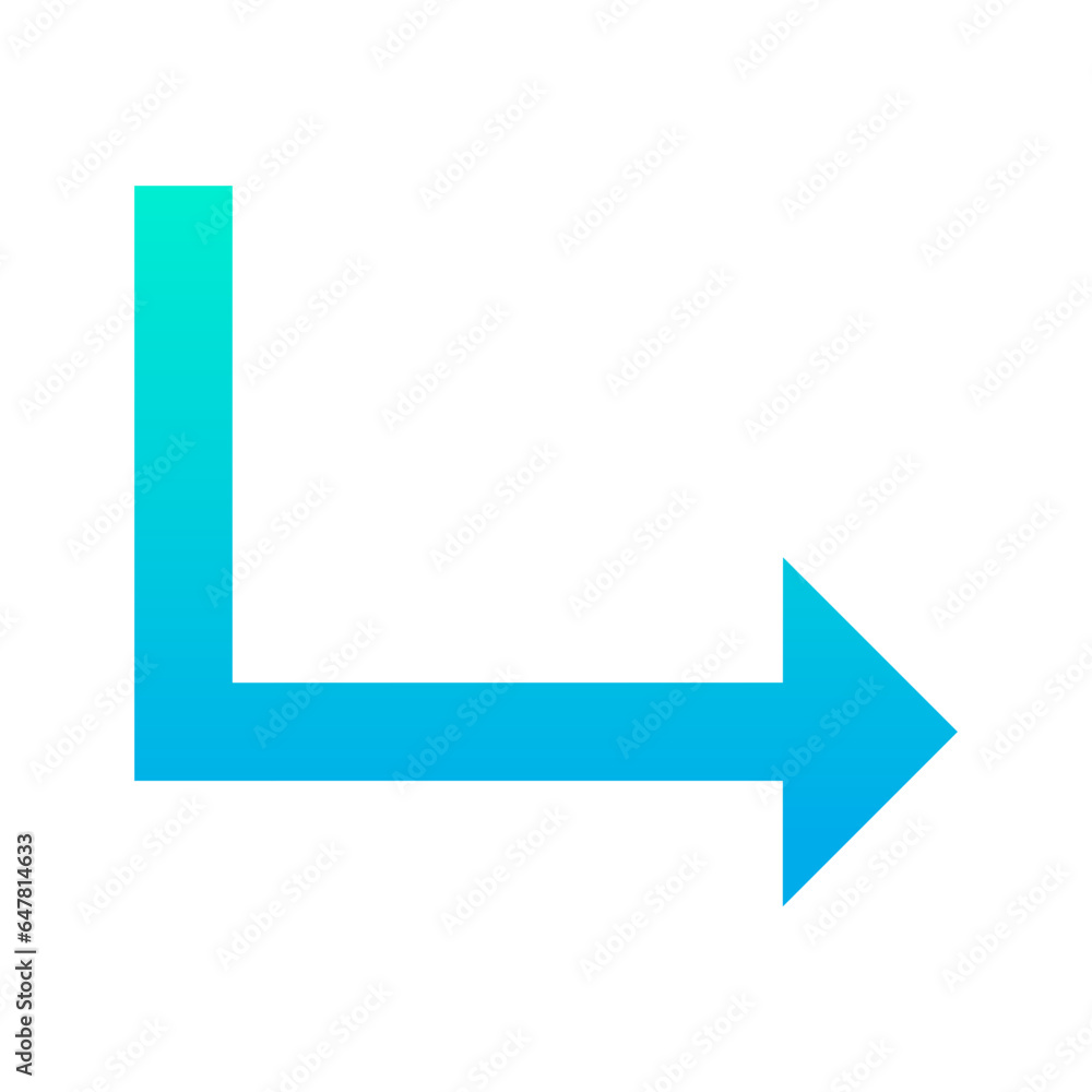 Outline gradient Turn Down Right arrow icon Outline gradient Turn Down Right arrow icon