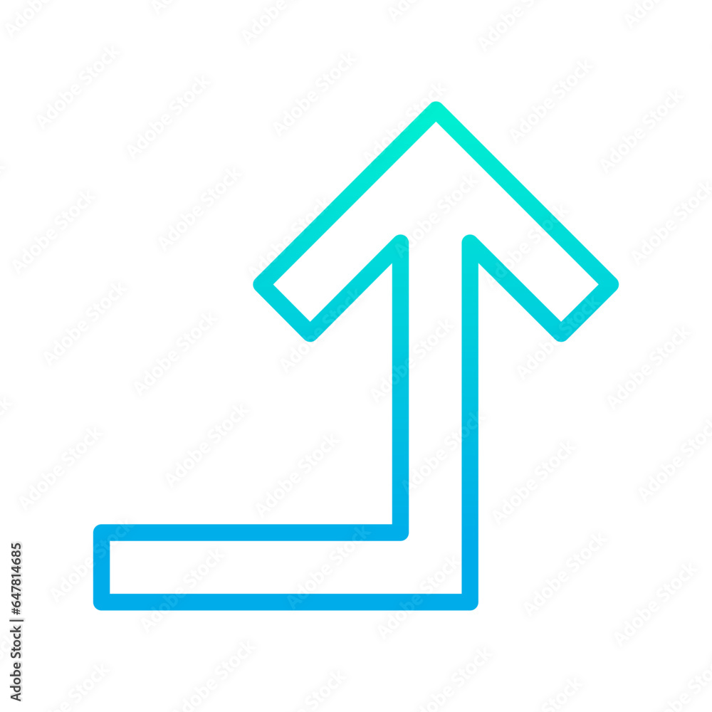 Outline gradient Turn right up arrow icon Outline gradient Turn right up arrow icon