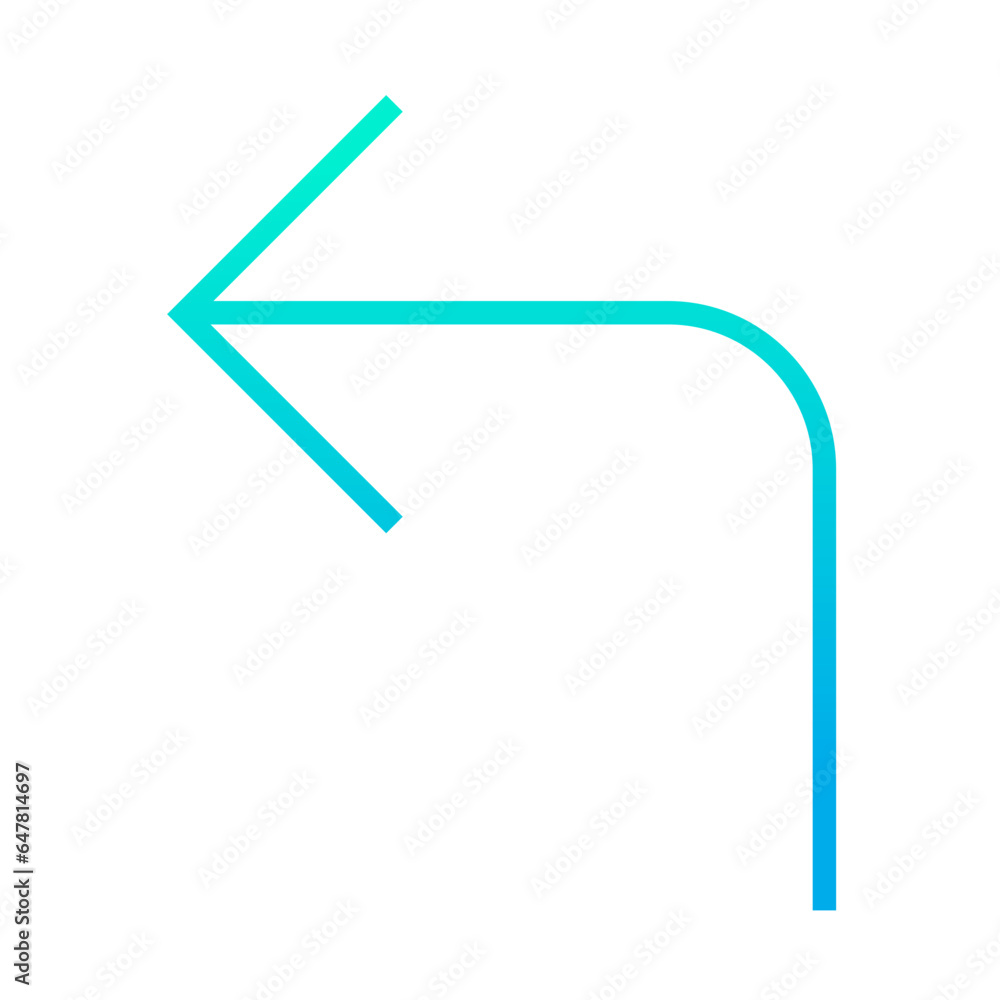 Outline gradient Turn up left arrow icon Outline gradient Turn up left arrow icon