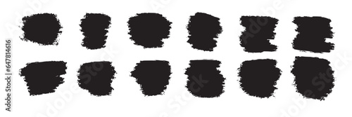 Set of black splash isolated on white background. Hand drawn graphic background decor. Vector illustration
