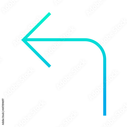 Outline gradient Turn up left arrow icon
