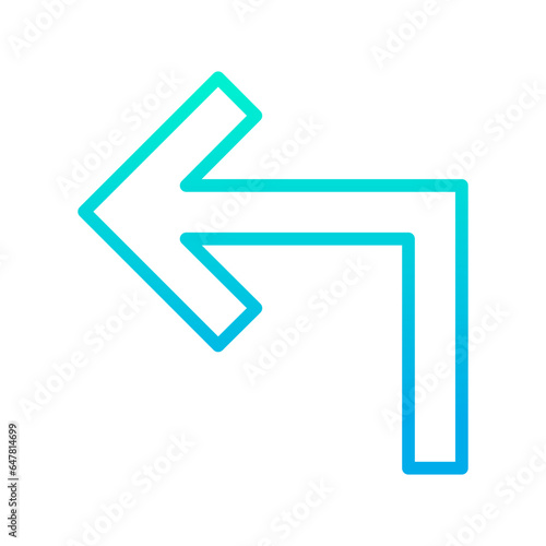 Outline gradient Turn up left arrow icon