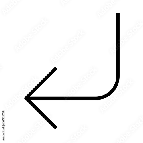Outline Turn Down Left arrow icon