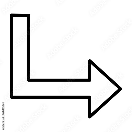 Outline Turn Down Right arrow icon