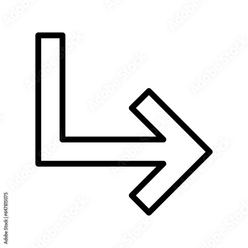 Outline Turn Down Right arrow icon
