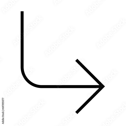 Outline Turn Down Right arrow icon