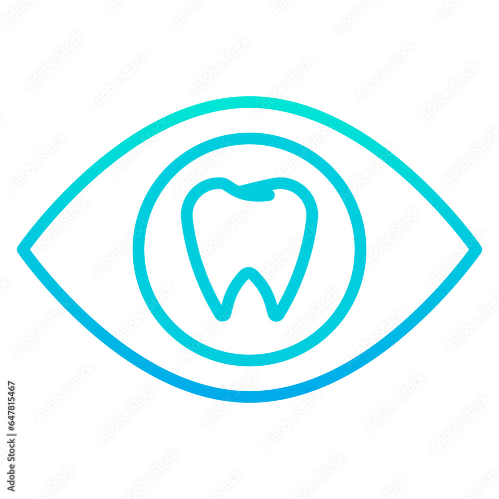 Outline gradient Dental Eye icon Outline gradient Dental Eye icon