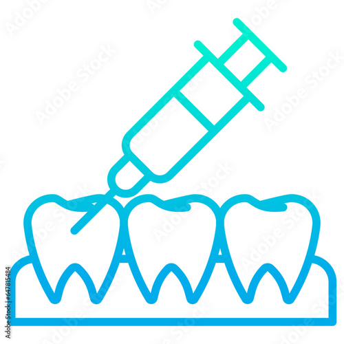 Outline gradient Teeth Syringe icon