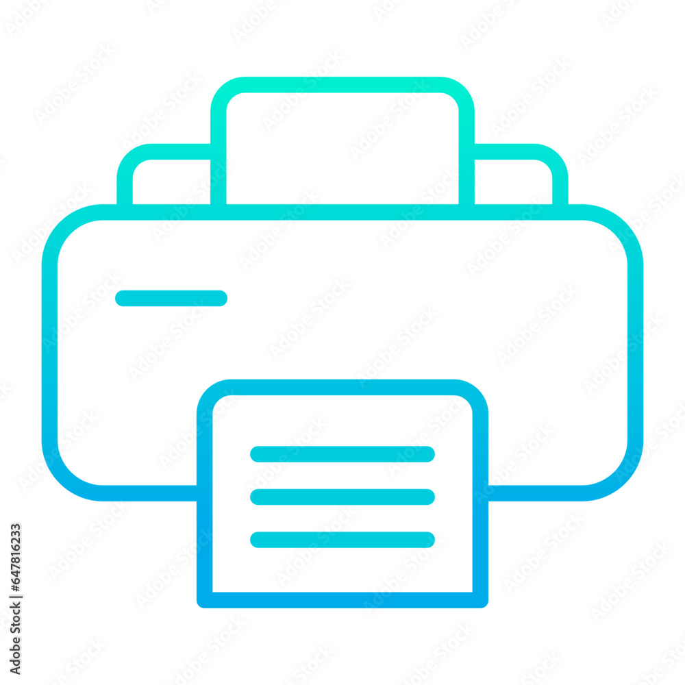Outline gradient Printer icon Outline gradient Printer icon