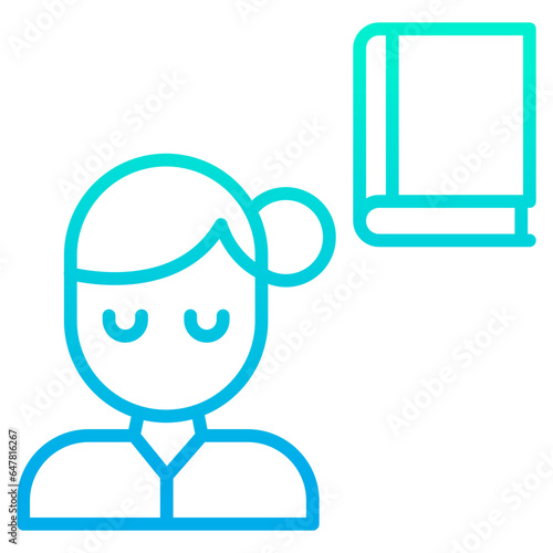 Outline gradient Student book woman icon © kiran Shastry