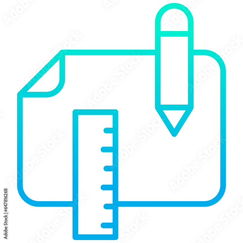 Outline gradient Stationary file icon