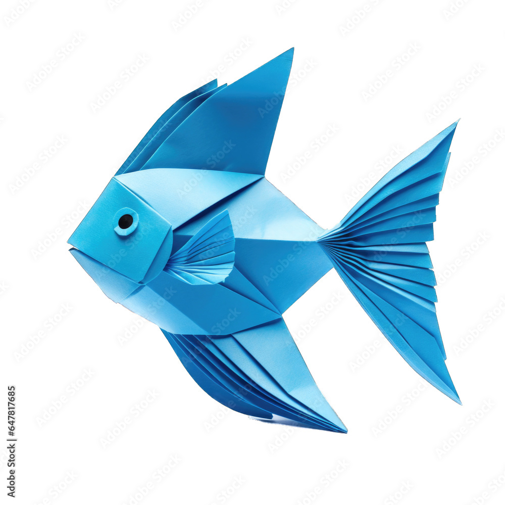 Origami Angel Fish isolated on transparent background Origami Angel Fish isolated on transparent background