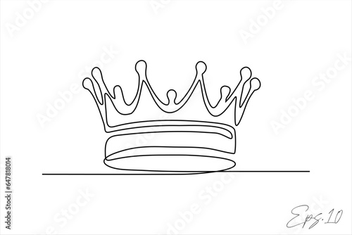 continuous line art drawing of king's crown