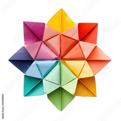 Origami Fortune Teller/Cootie Catcher isolated on transparent background photo