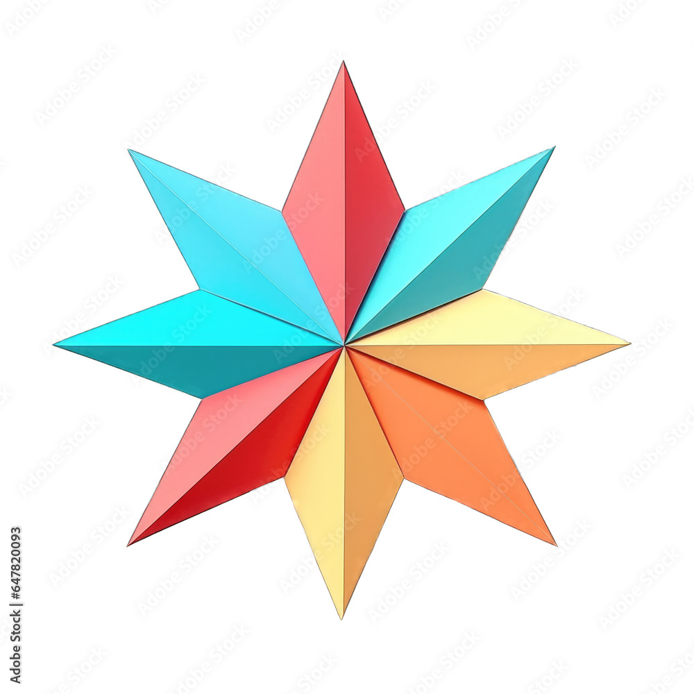 Obraz premium Origami Ninja Star isolated on transparent background