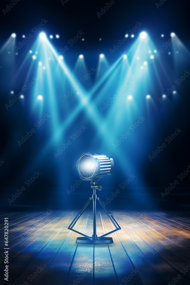 Bright stage spotlight, with space for text