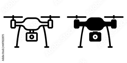 ofvs464 OutlineFilledVectorSign ofvs - camera drone vector icon . surveillance sign . isolated transparent . black outline and filled version . AI 10 / EPS 10 / PNG . g11807