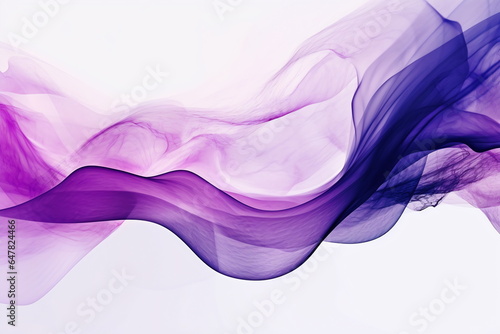 Abstract luxury purple and blue wave design element. Transparent smoky wave