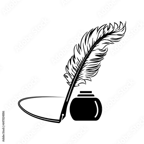quill pen vector icon design