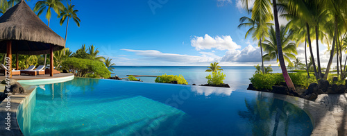 Luxury Tropical Vacation. Spa pool, to the island. 