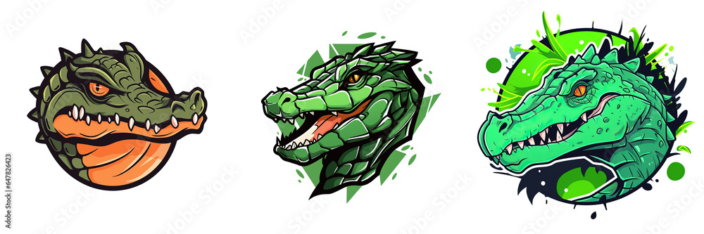 Alligator and crocodile logo 2D Alligator and crocodile logo 2D