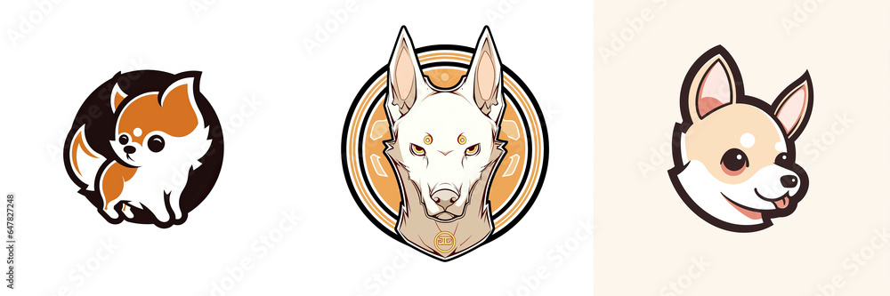 Fototapeta premium Dog Puppy Logo 2D