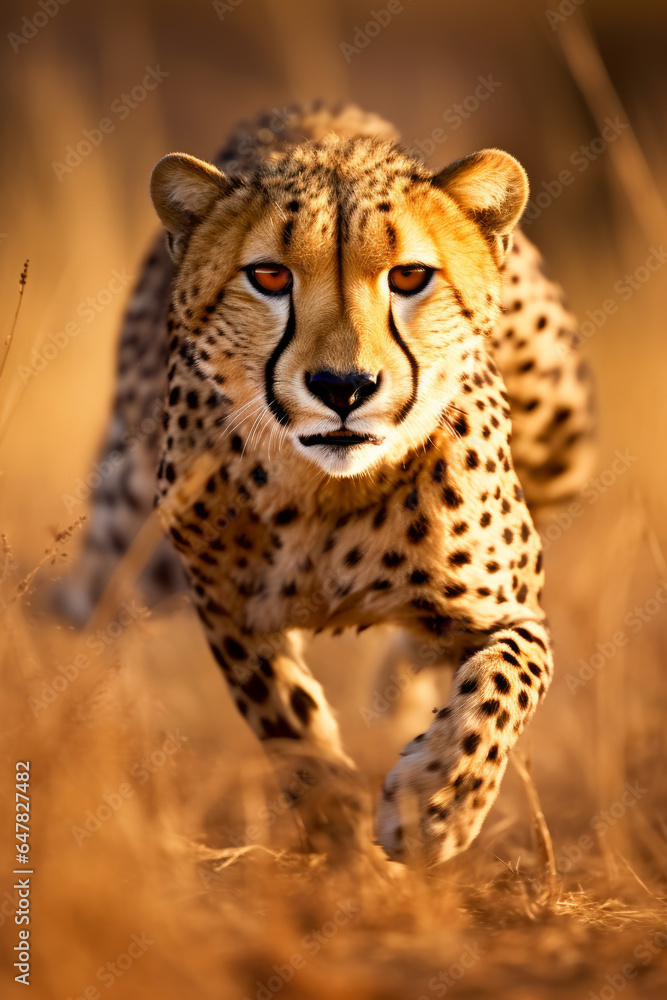 Running cheetah with motion blur background Running cheetah with motion blur background