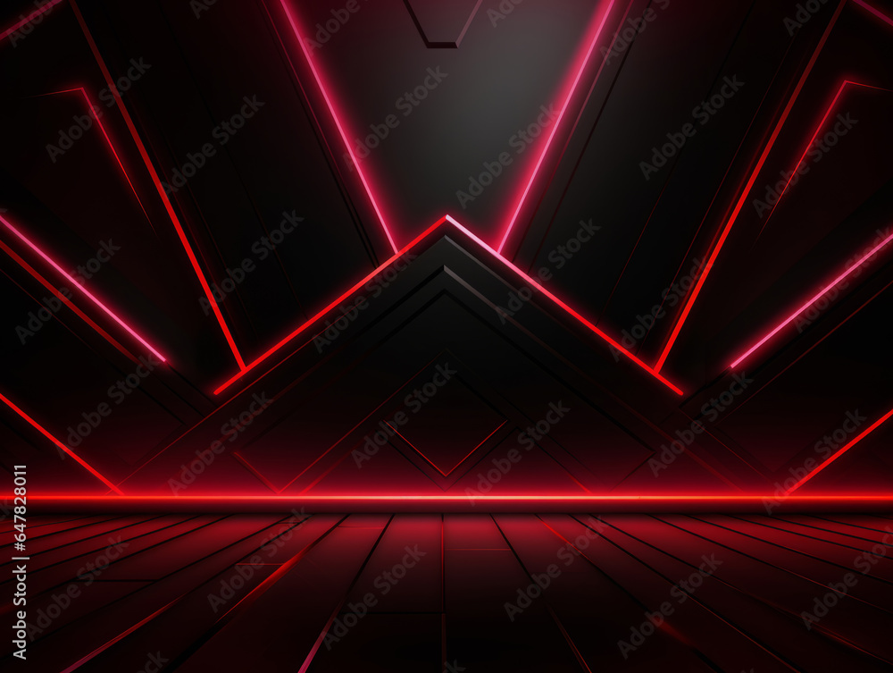 Red lighting in black room background