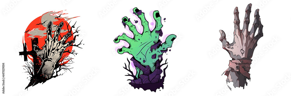 Zombie hand Halloween Logo 2D Zombie hand Halloween Logo 2D