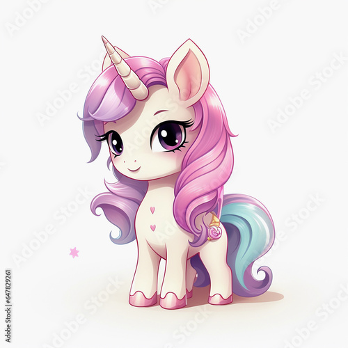 colourful kawaii unicorn clipart 