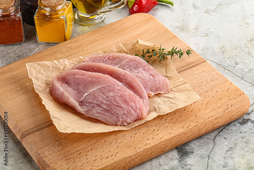 Raw turkey breast fillet steak