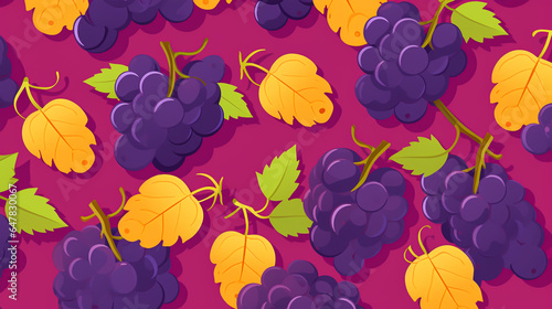 nature textured grape fruits seamless patter  vivid color background  1 .png