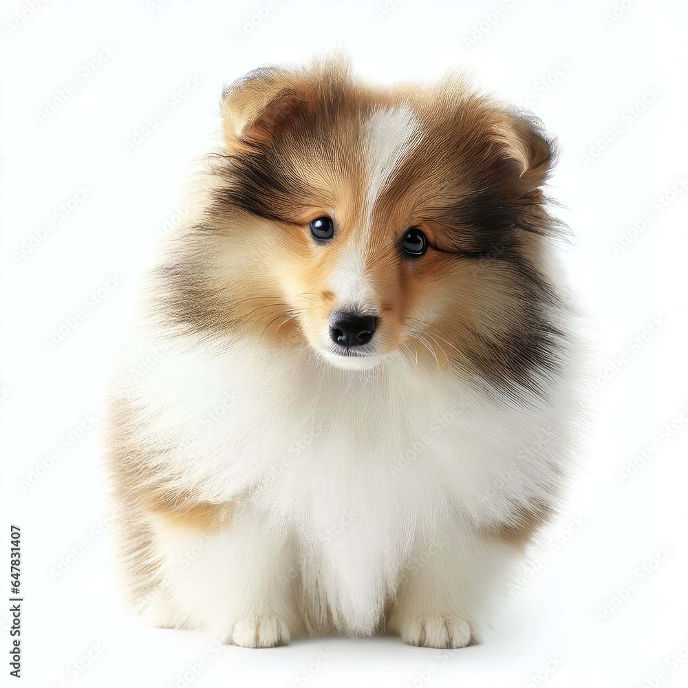 Shetland Sheepdog Puppy's Bright Eyes, Generative AI