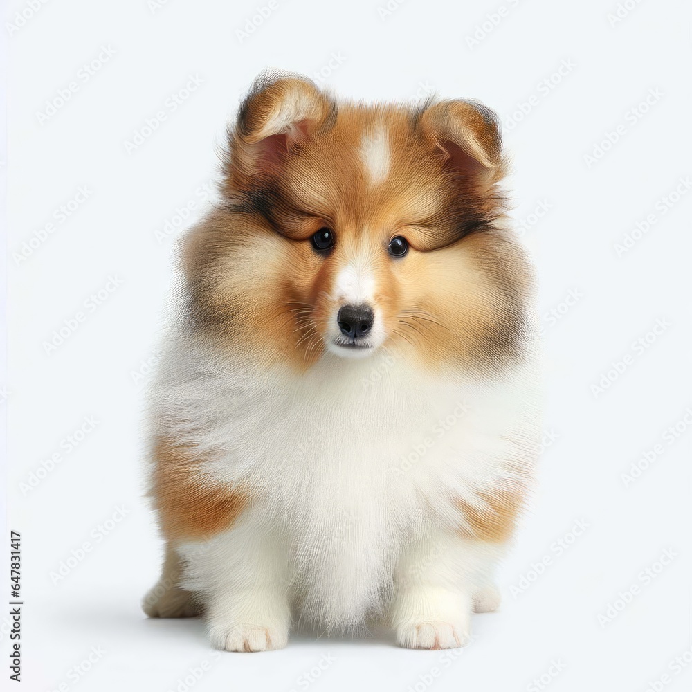 Obraz premium Shetland Sheepdog's Irresistible Cuteness, Generative AI