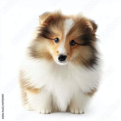 Shetland Sheepdog Puppy's Bright Eyes, Generative AI