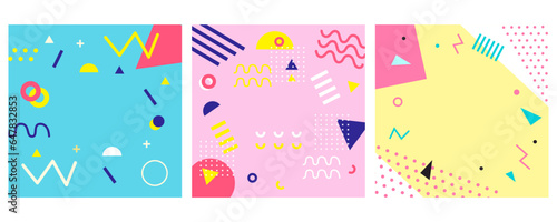 90s Abstract Background Vector Illustration set