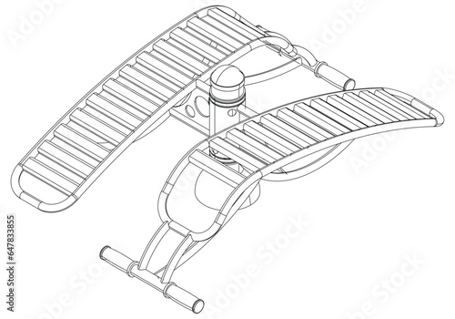 Street workouts strength training equipment. Double sit-up trainer. Equipment for urban outdoor fitness. Vector illustrations.
