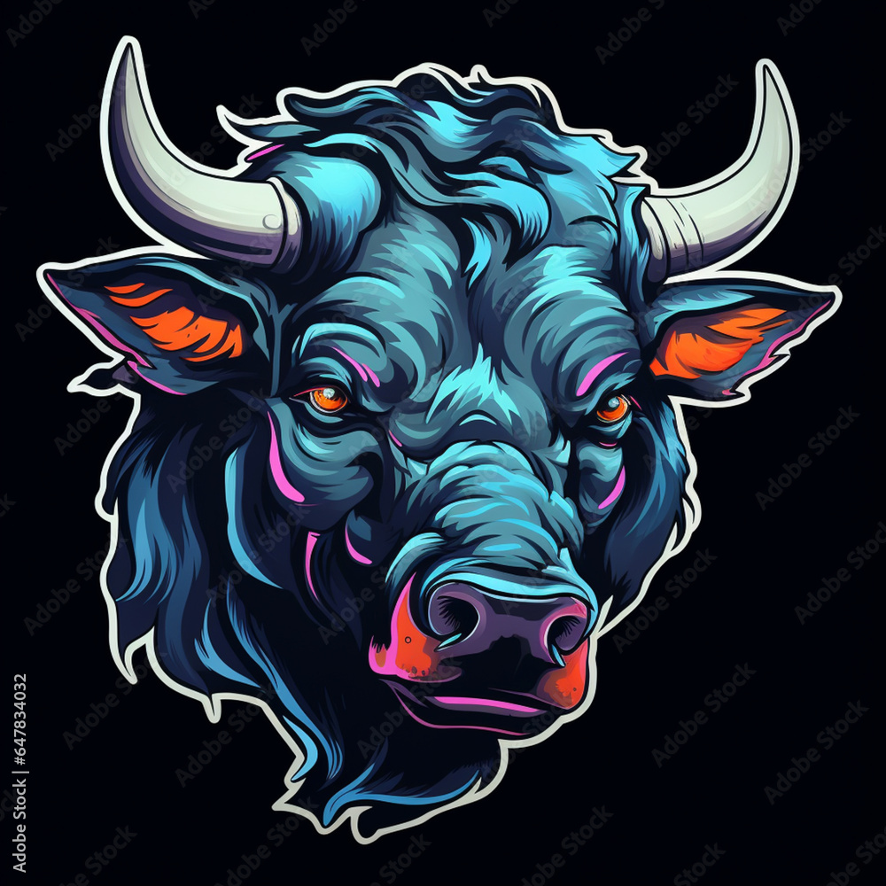 Fototapeta premium head of bull sticker
