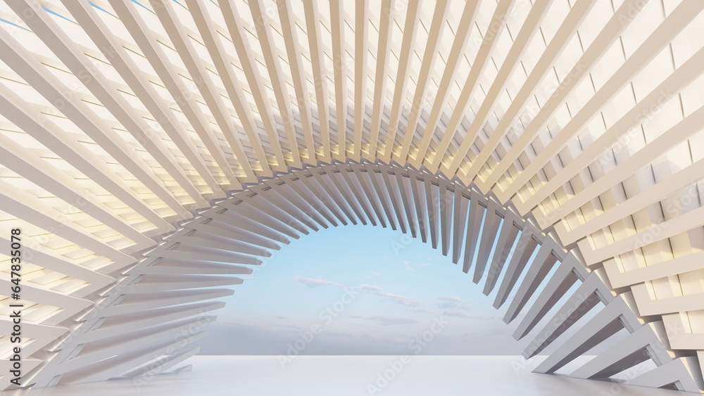 Obraz premium Abstract architecture background arched interior 3d render