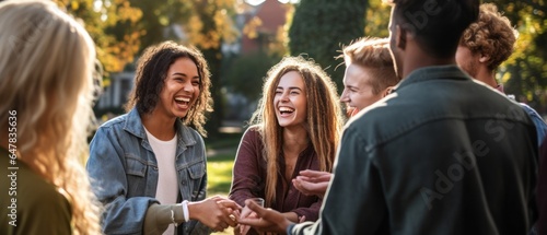 Wallpaper Mural a group of friends at a park. Torontodigital.ca