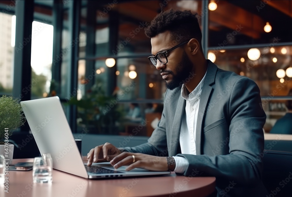 businessman on a wooden table using his laptop computer. businessman on a wooden table using his laptop computer.