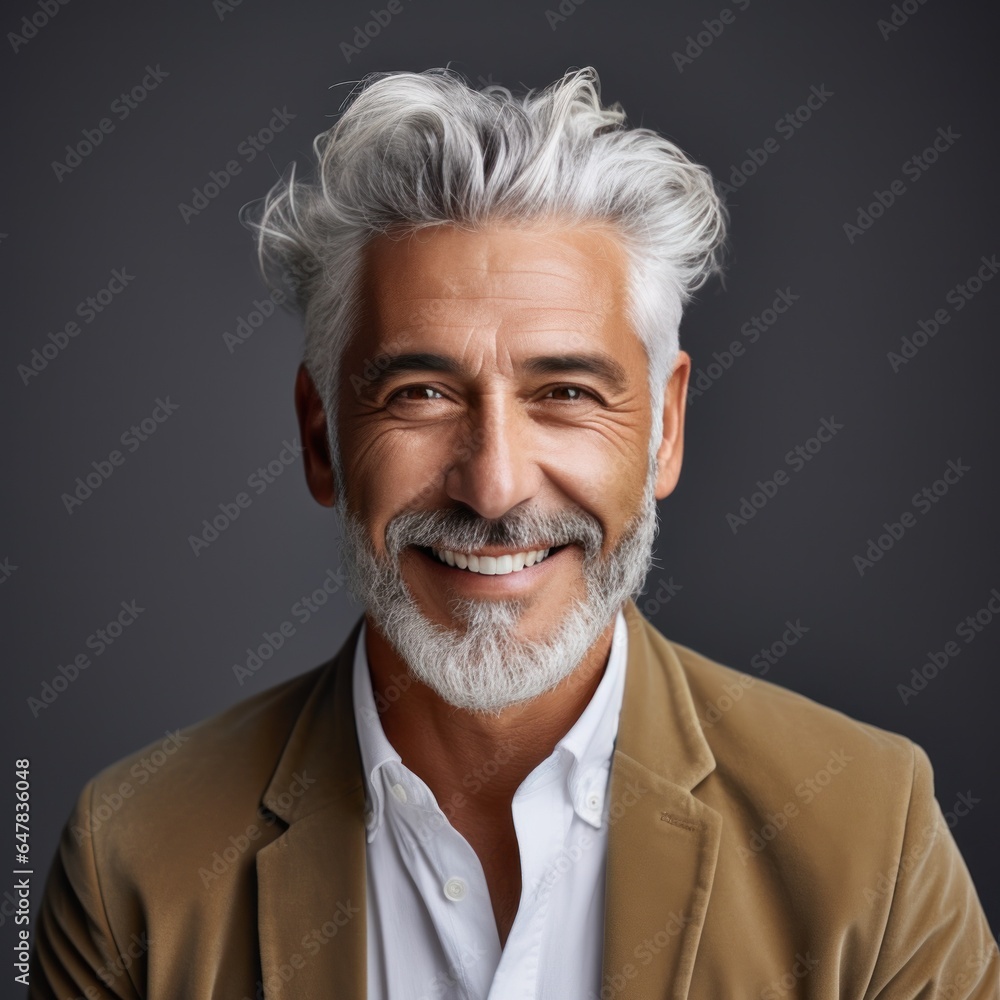handsome older man with grey hair. handsome older man with grey hair.