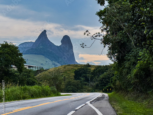 Stone of the Friar and the Nun. State of Espírito Santo. Gov Mário Covas Highway. photo