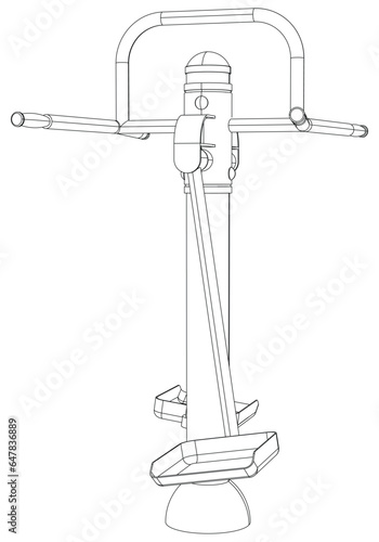 Street workouts strength training equipment. Surf board. Equipment for urban outdoor fitness. Vector illustrations.