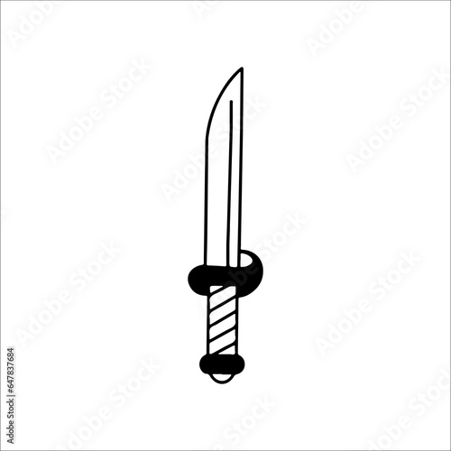 concept sword doodle illustration vector