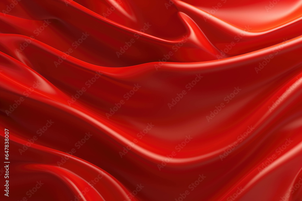 Fototapeta premium Red satin or silk background with some smooth folds in it.