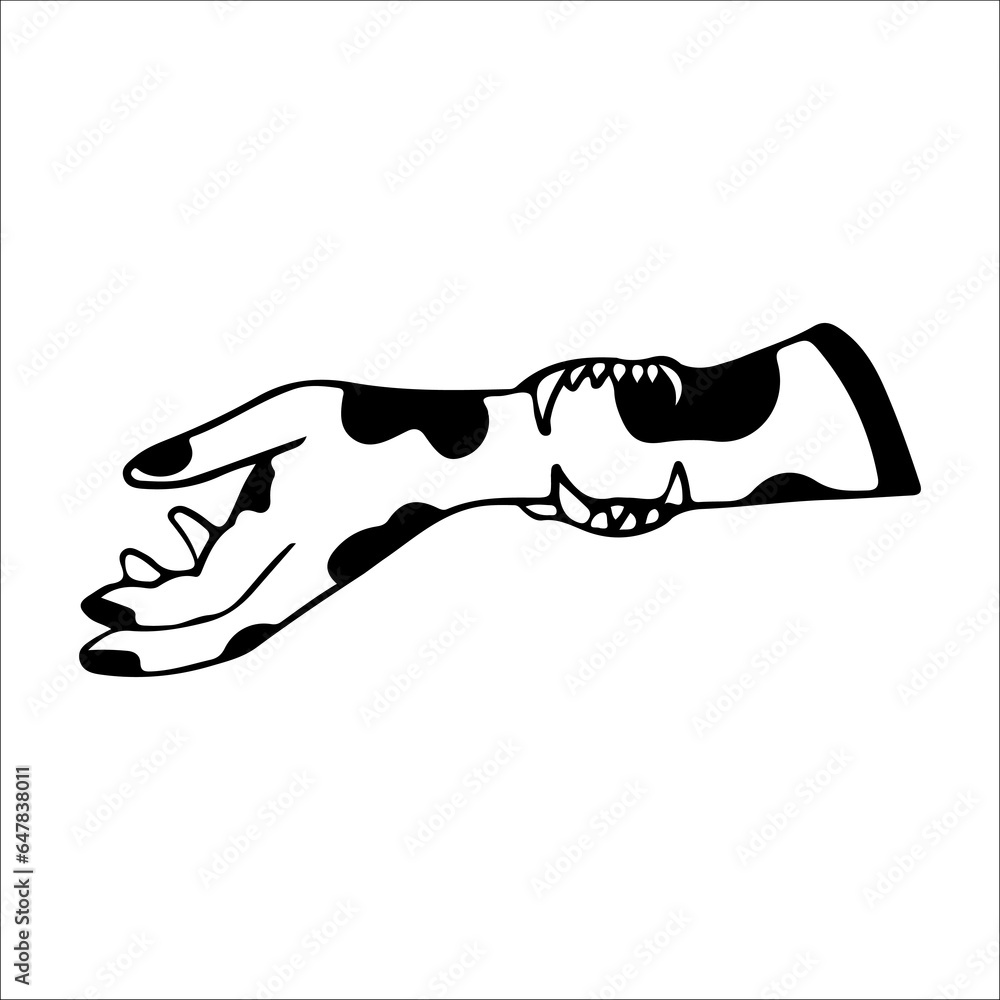 vector illustration of a hand bitten by a dog vector illustration of a hand bitten by a dog